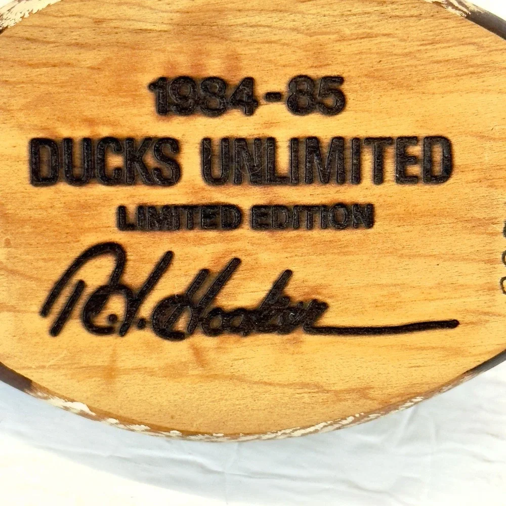Ducks Unlimited 1984/85 Wood Duck Decoy T.J. Hooker Signed Glass Eyes #285/1500